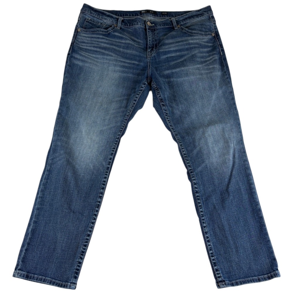 Buckle BKE Nolan Jeans Mens 42x32 (45x31) Blue Denim Relaxed Fit Straight Leg